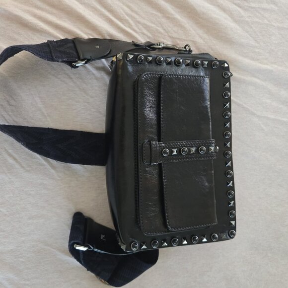 Valentino Garavani Black Rockstud Rolling Bag with Guitar Strap - Picture 7 of 7